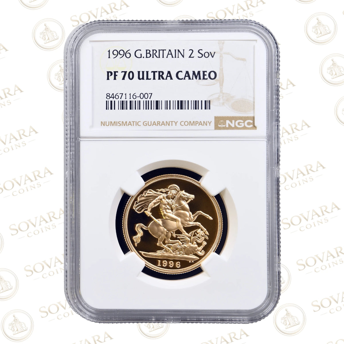 1996 Gold Proof Double Sovereign Two Pound Piece NGC PF70 Ultra Cameo Top Pop 1 of 34