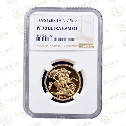 1996 Gold Proof Double Sovereign Two Pound Piece NGC PF70 Ultra Cameo Top Pop 1 of 34