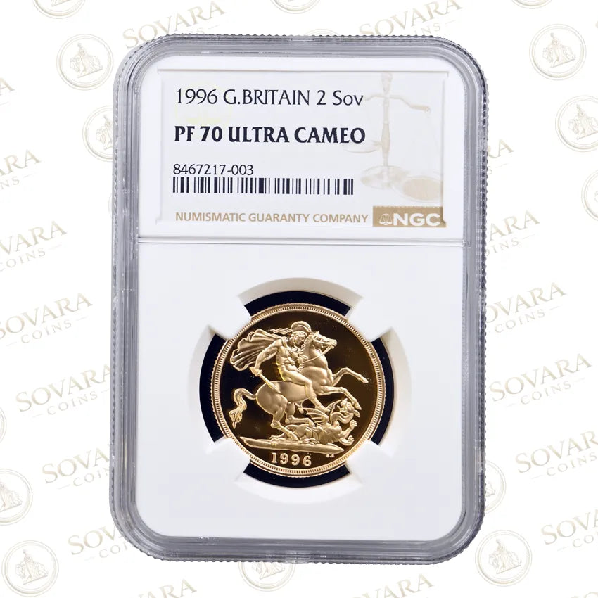 1996 Gold Proof Double Sovereign Two Pound Piece NGC PF70 Ultra Cameo Top Pop 1 of 34