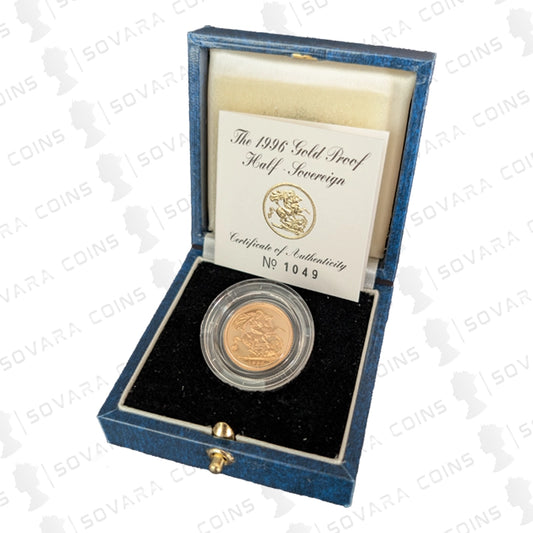 1996 Gold Proof Half Sovereign boxed with certificate of authenticity