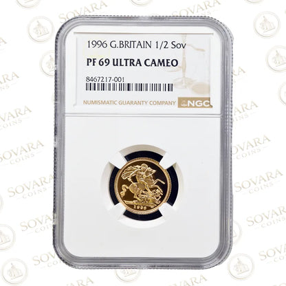 1996 Gold Proof Half Sovereign NGC PF69 Ultra Cameo Strategic Value Tier