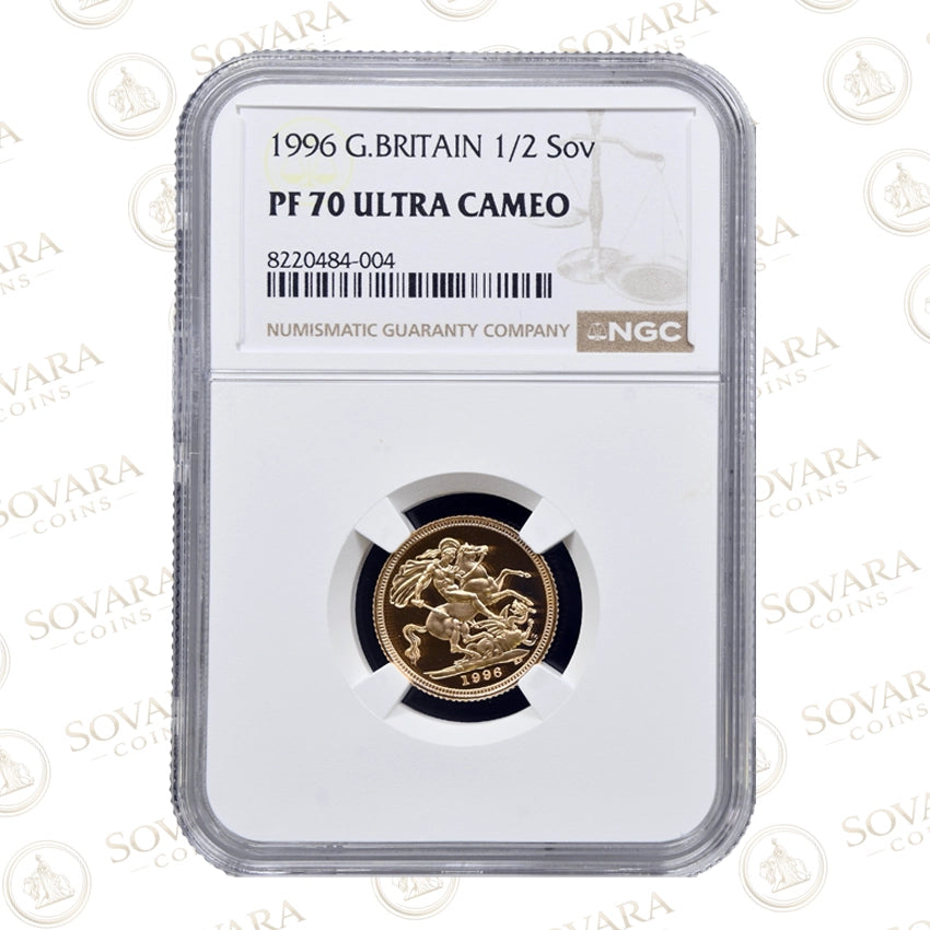 1996 Gold Proof Half Sovereign PF70 Ultra Cameo NGC graded coin