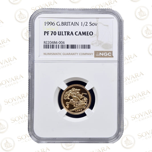 1996 Gold Proof Half Sovereign PF70 Ultra Cameo NGC graded coin