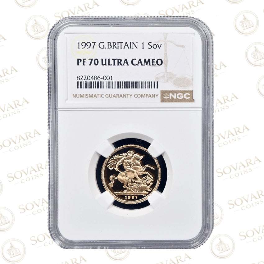 1997 Gold Proof Sovereign PF70 Ultra Cameo NGC graded coin