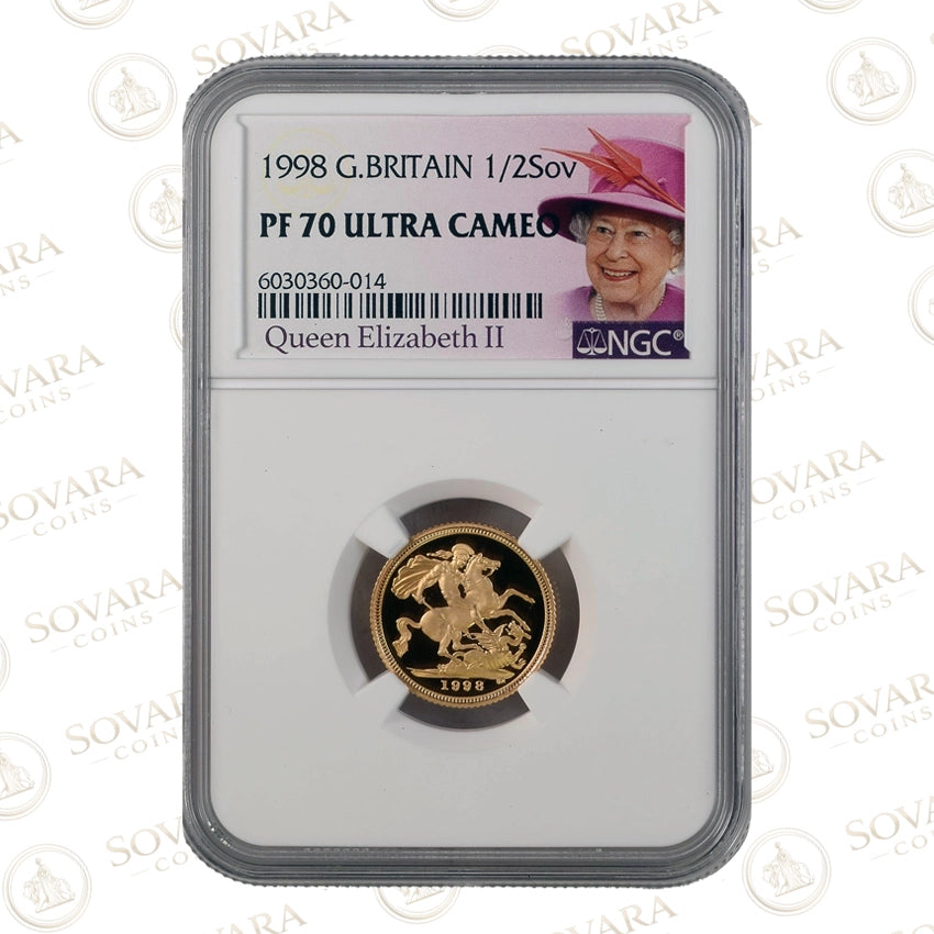 1998 gold proof half sovereign PF70 Ultra Cameo NGC slab