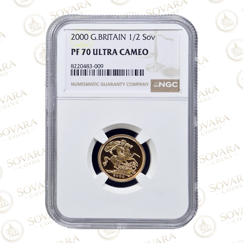 2000 Gold Proof Half Sovereign PF70 Ultra Cameo NGC graded coin