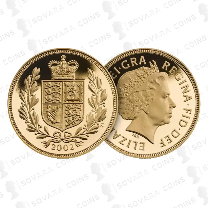 2002 Golden Jubilee Gold Proof Full Sovereign – Unique Shield Back Design
