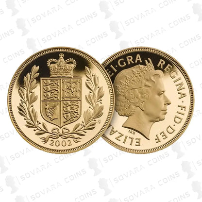 2002 Golden Jubilee Gold Proof Full Sovereign – Unique Shield Back Design