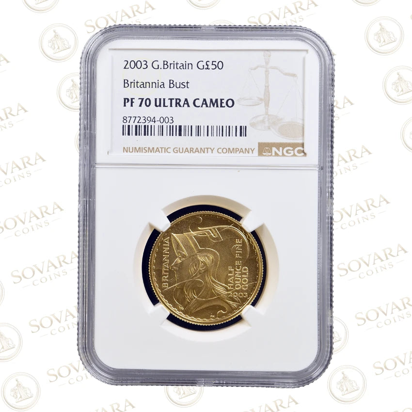 2003 Britannia Bust Half-Ounce gold proof NGC PF70 Ultra Cameo graded slab