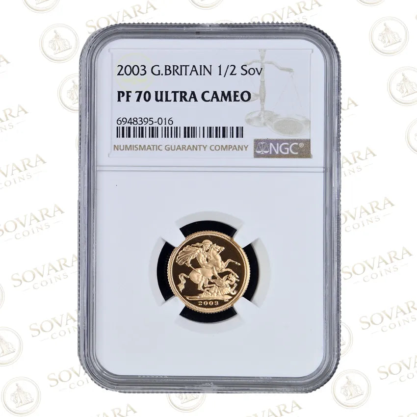 2003 Gold Proof Half Sovereign NGC PF70 Ultra Cameo Top Pop Perfection