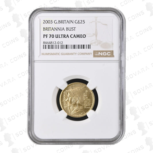 2003 Gold Proof Quarter Ounce Britannia Coin NGC PF70 Ultra Cameo
