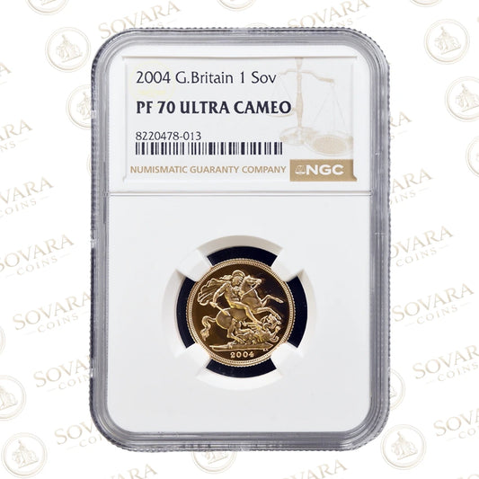 2004 Elizabeth II Gold Proof Sovereign NGC PF70 Ultra Cameo reverse