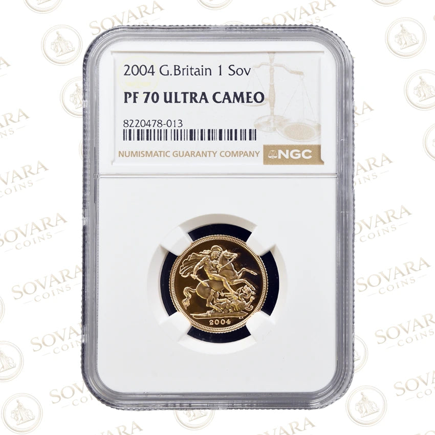 2004 Elizabeth II Gold Proof Sovereign NGC PF70 Ultra Cameo reverse