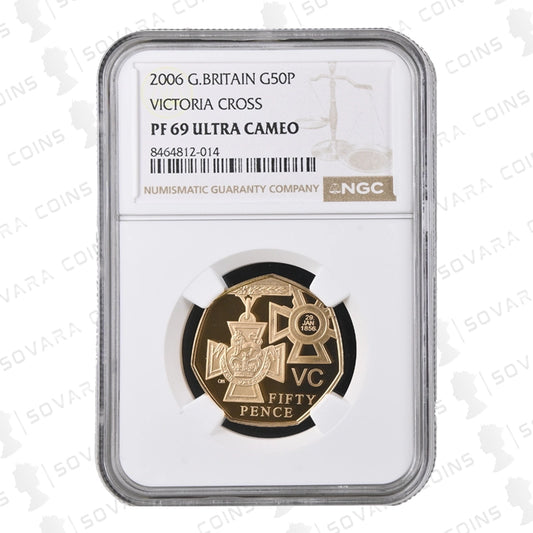 2006 Victoria Cross Gold Proof 50p Coin NGC PF69 Ultra Cameo