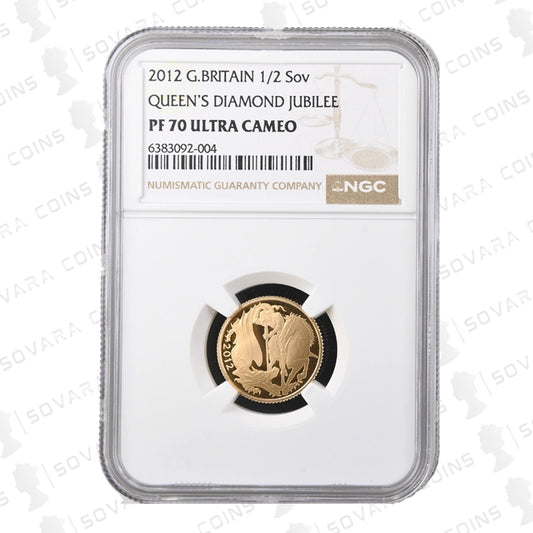 2012 Gold Proof Half Sovereign – Diamond Jubilee Edition – NGC PF70 Ultra Cameo