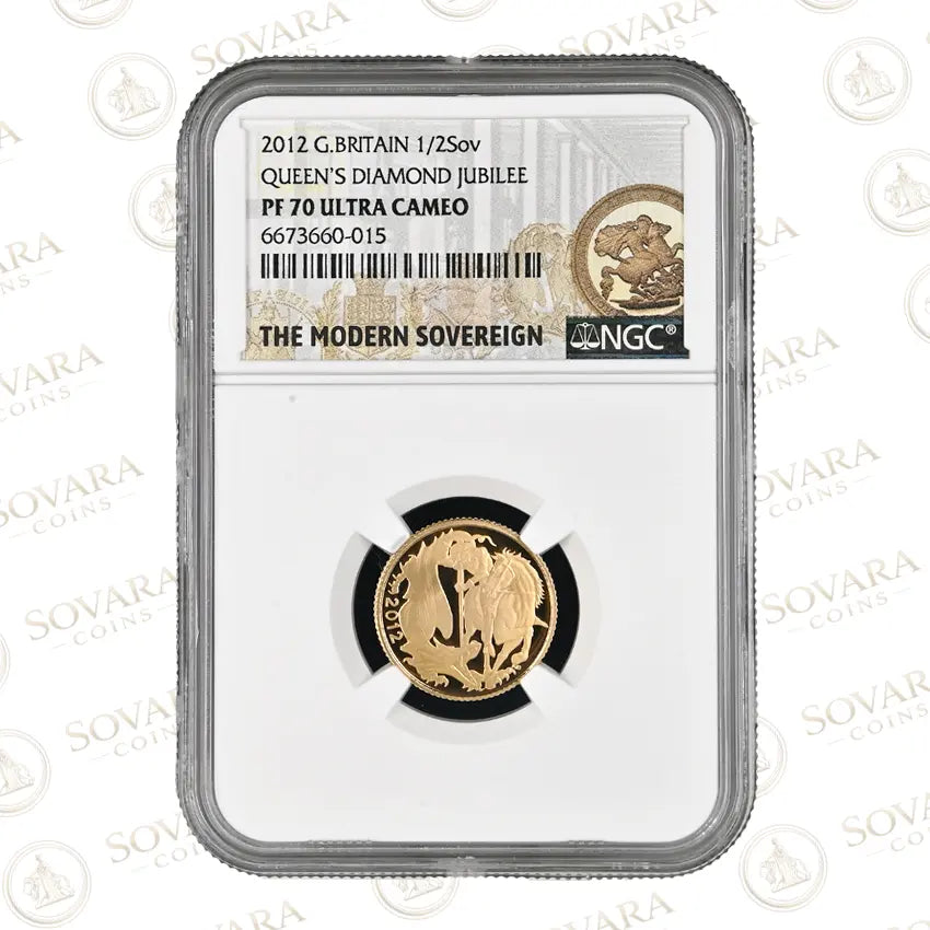 2012 Diamond Jubilee Gold Proof Half Sovereign NGC PF70 Ultra Cameo Top Pop
