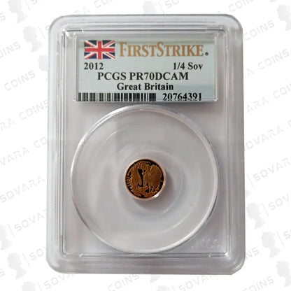 2012 Gold Proof Quarter Sovereign graded PCGS PR70 DCAM in perfect condition