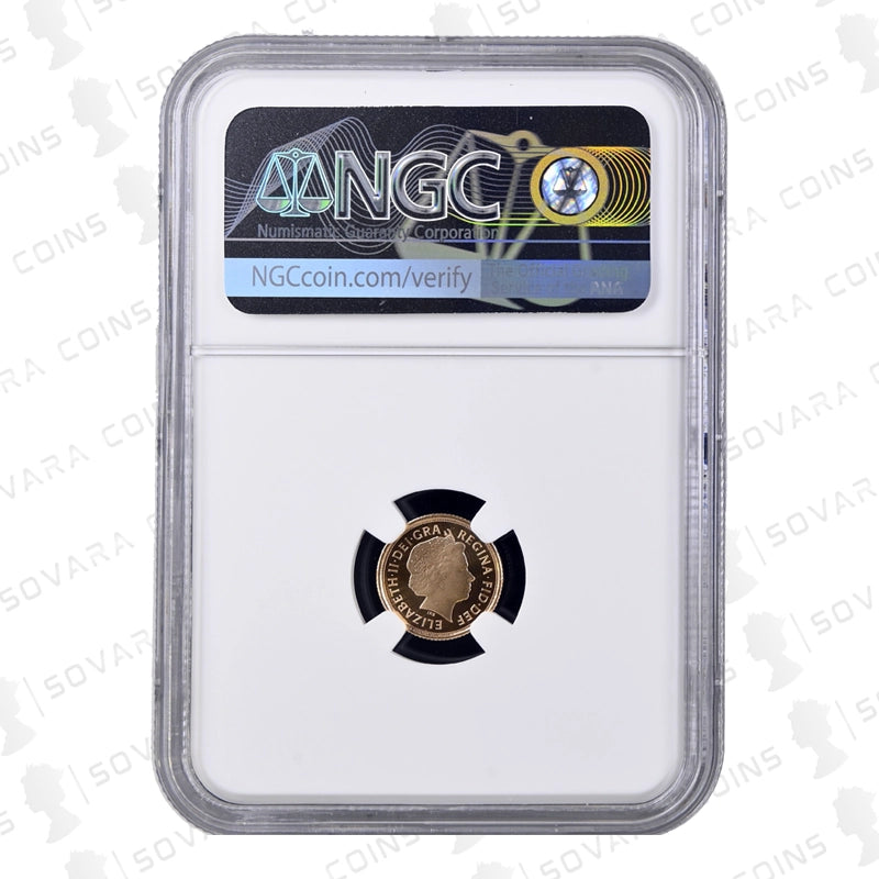 Obverse and reverse of the 2012 Diamond Jubilee Quarter Sovereign showing St George and the Dragon design