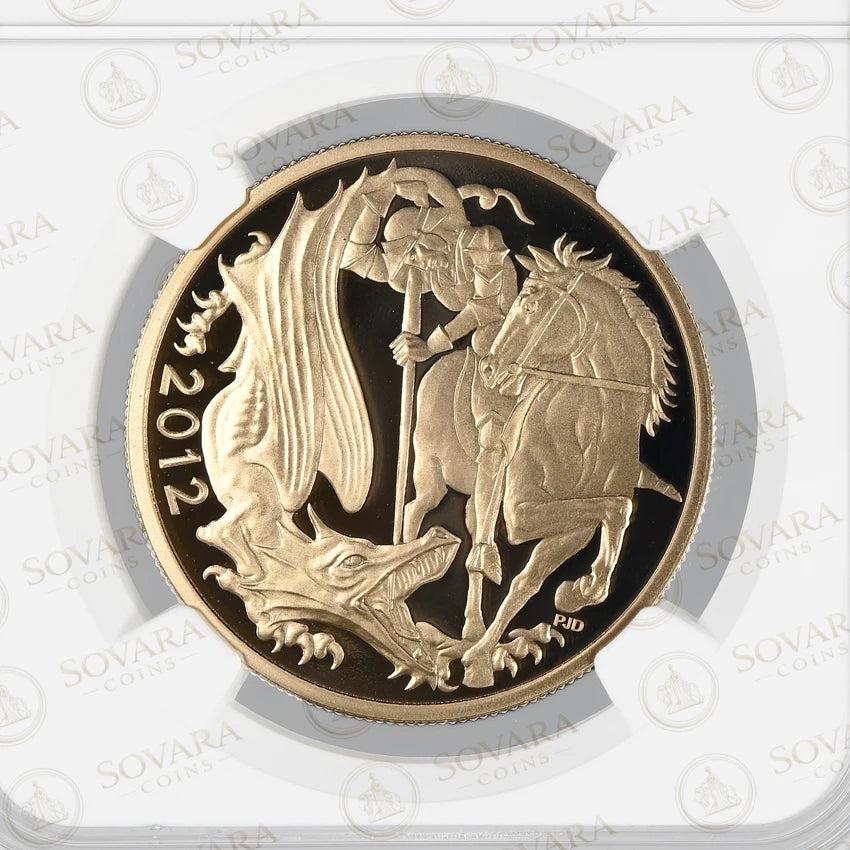 2012 Diamond Jubilee Quintuple Sovereign NGC PF70 Ultra Cameo Paul Day design