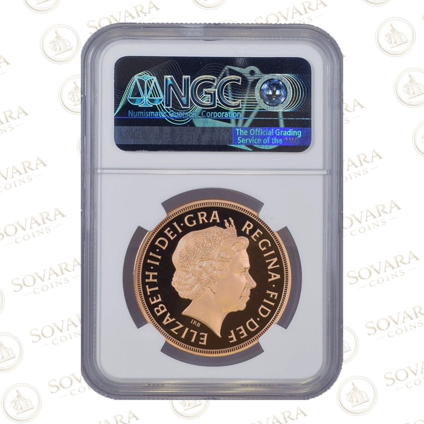 2013 Five Sovereign gold proof coin PF70 Ultra Cameo NGC graded St George and the Dragon
