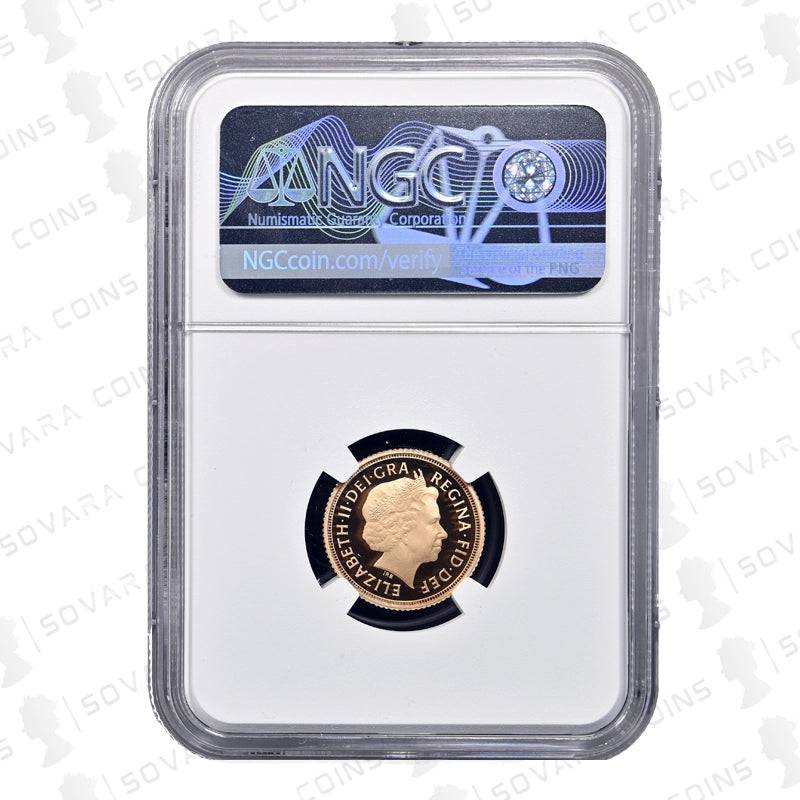 2013 Gold Proof Half Sovereign obverse – Queen Elizabeth II portrait PF70 Ultra Cameo