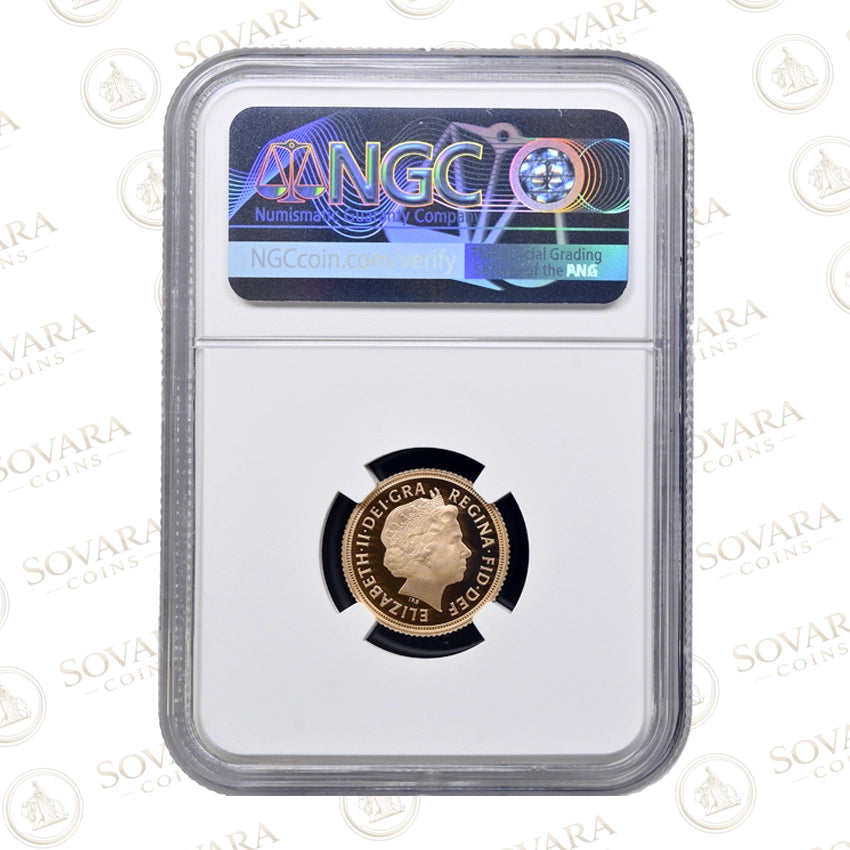 2013 Gold Proof Half Sovereign obverse – Queen Elizabeth II portrait PF70 Ultra Cameo