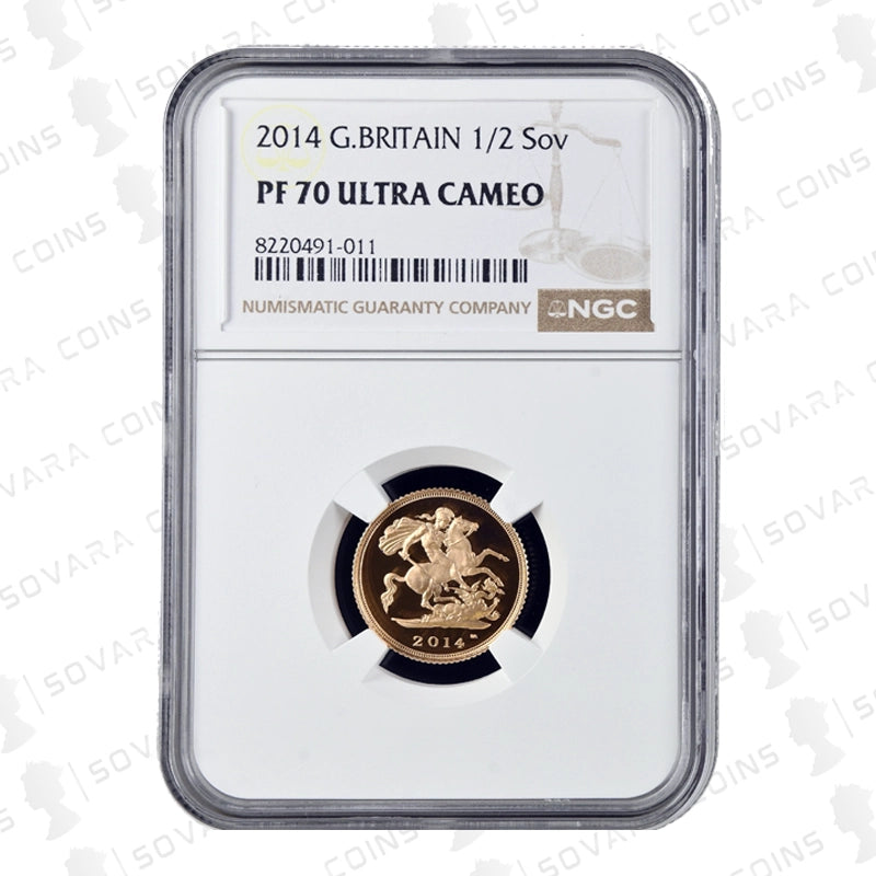2014 Gold Proof Half Sovereign graded PF70 Ultra Cameo by NGC