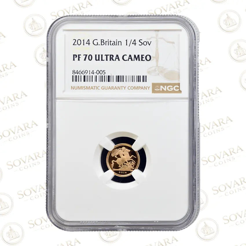 2014 Gold Proof Quarter Sovereign NGC PF70 Ultra Cameo Top Pop 1 of 98