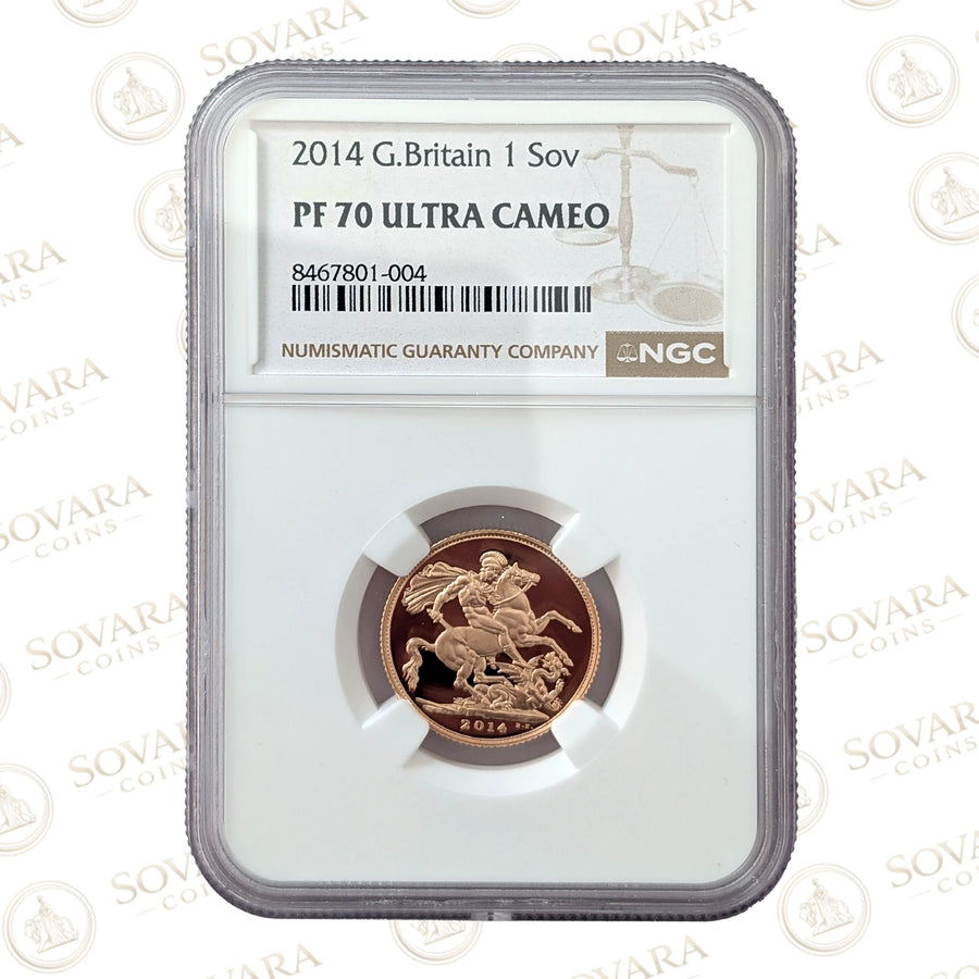 2014 Gold Proof Sovereign NGC PF70 Ultra Cameo Top Pop 1 of 110
