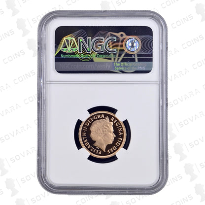 2014 Gold Proof Sovereign obverse – Queen Elizabeth II portrait PF70 Ultra Cameo