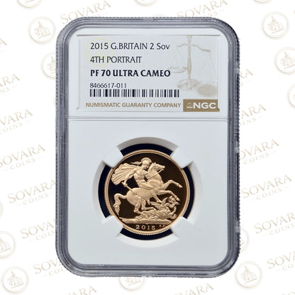 2015 double sovereign gold proof PF70 Ultra Cameo NGC slab