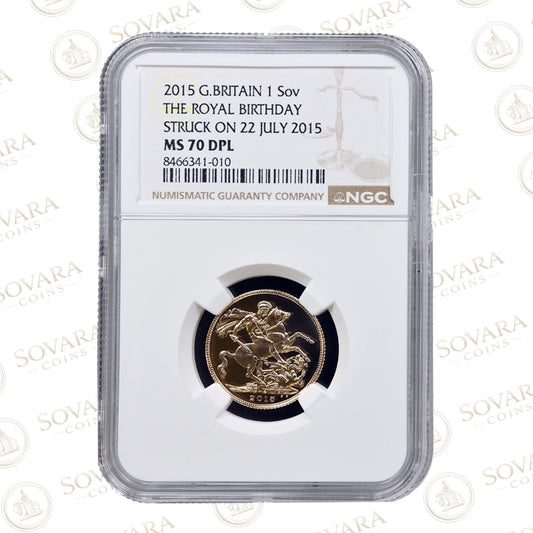 2015 Strike on the Day Sovereign MS70 DPL Prince George 2nd birthday NGC graded