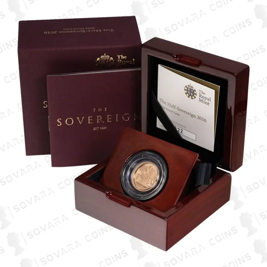 2016 Gold Proof Half Sovereign featuring the James Butler portrait of Queen Elizabeth II