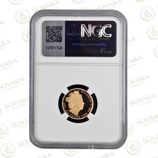 2016 half sovereign proof obverse James Butler Queen Elizabeth II portrait