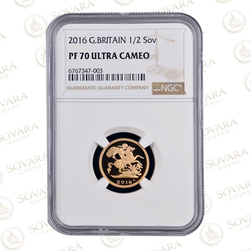 2016 gold proof half sovereign PF70 Ultra Cameo James Butler portrait NGC slab