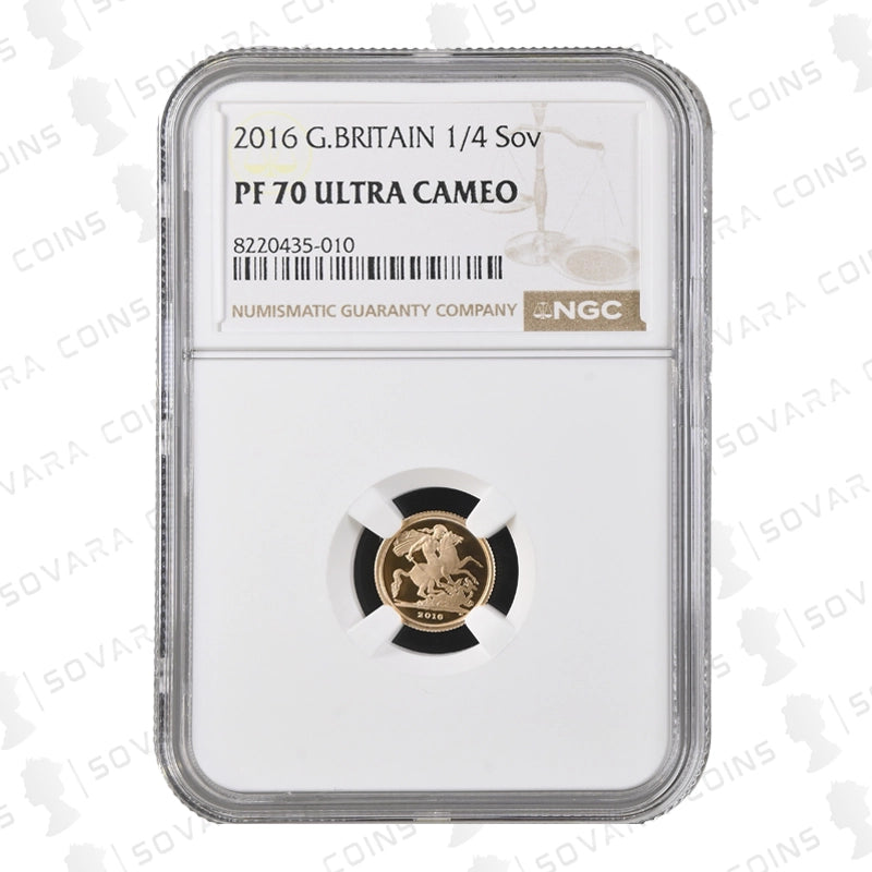 2016 Gold Proof Quarter Sovereign – PF70 Ultra Cameo with James Butler portrait
