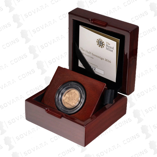 2016 Gold Proof Half Sovereign with Butler effigy in Royal Mint presentation box