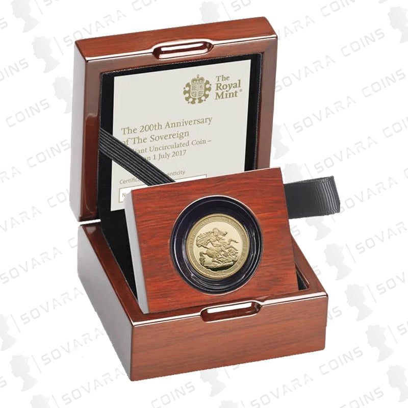 2017 Strike on the Day Gold Sovereign – 200th Anniversary edition with plain edge