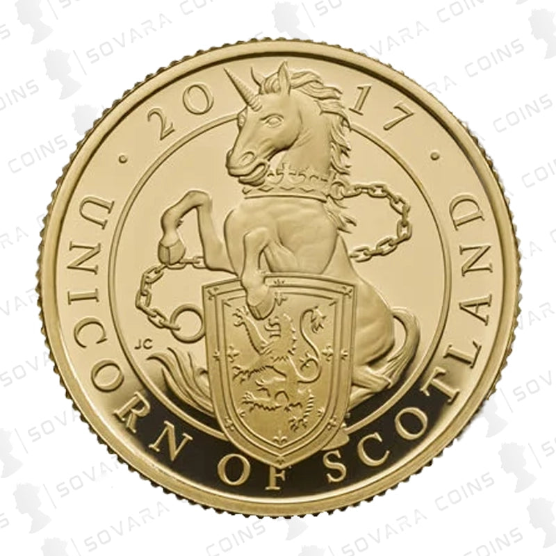 2017 Unicorn of Scotland Gold Proof Quarter-Ounce Coin – Queen’s Beasts Series
