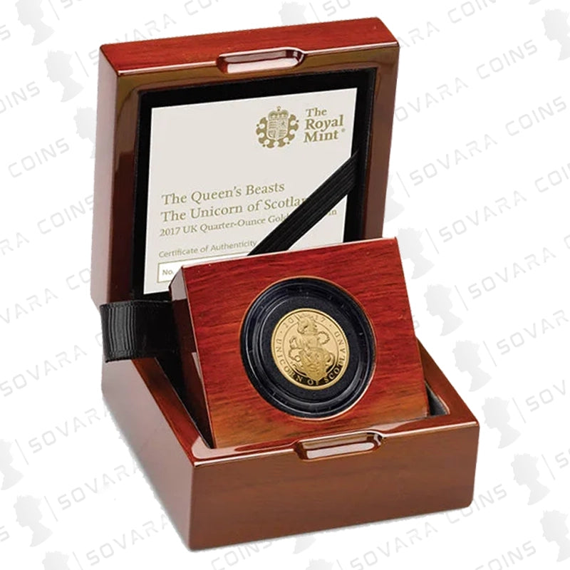 2017 Unicorn of Scotland Gold Proof Quarter-Ounce Coin from The Royal Mint Queen’s Beasts series