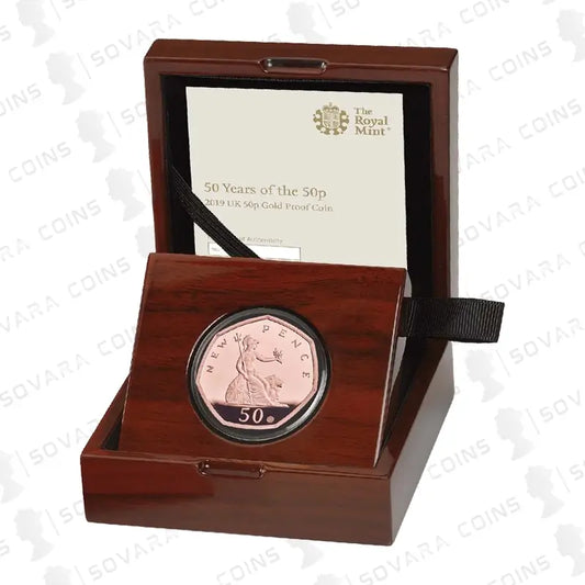 2019 50 Years of the 50p Gold Proof Coin celebrating the 50th anniversary of the UK’s first seven-sided coin