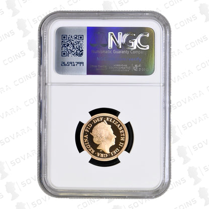 2020 Gold Proof Sovereign obverse – Queen Elizabeth II portrait PF70 Ultra Cameo King George III Privy
