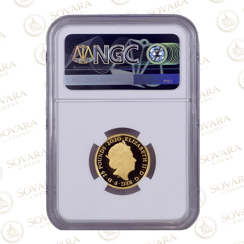 2020 Queen gold proof coin obverse Queen Elizabeth II portrait