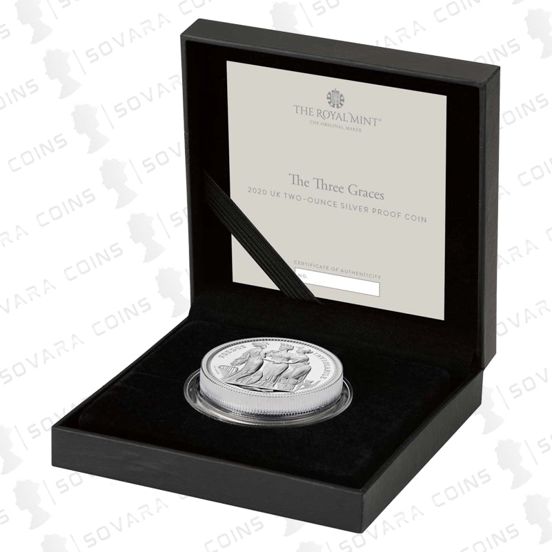2020 Royal Mint Three Graces 2oz Silver Proof Coin from the Great Engravers series