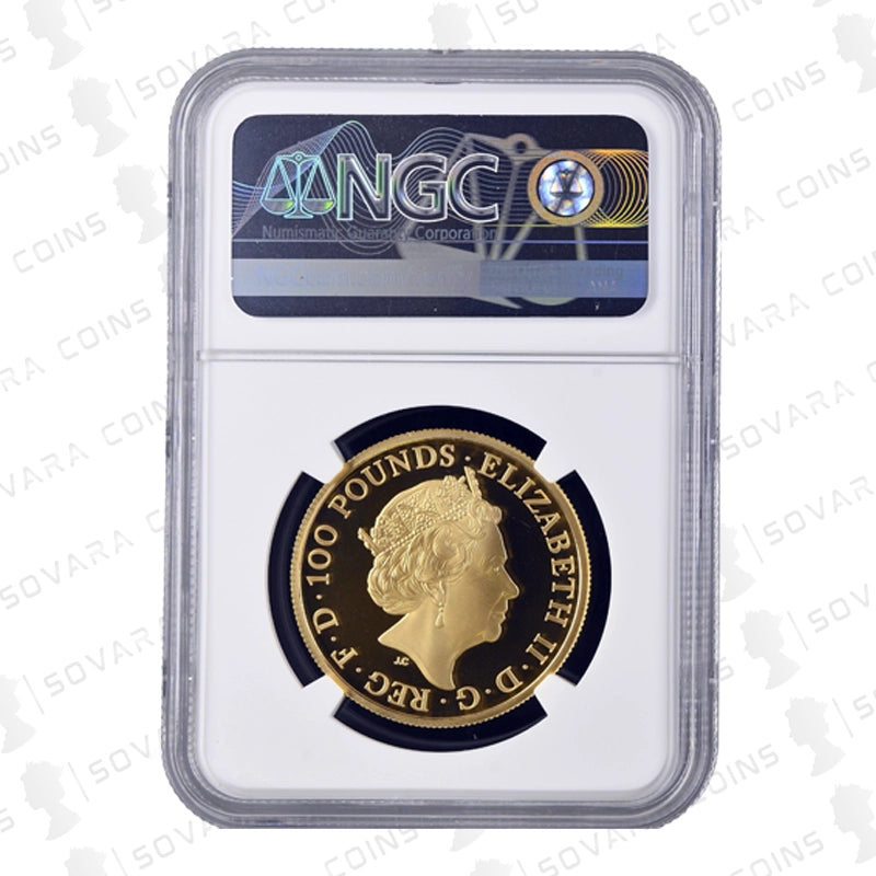 2021 Queen’s Beasts Completer 1oz Gold Proof Coin obverse – Queen Elizabeth II portrait PF70 Ultra Cameo
