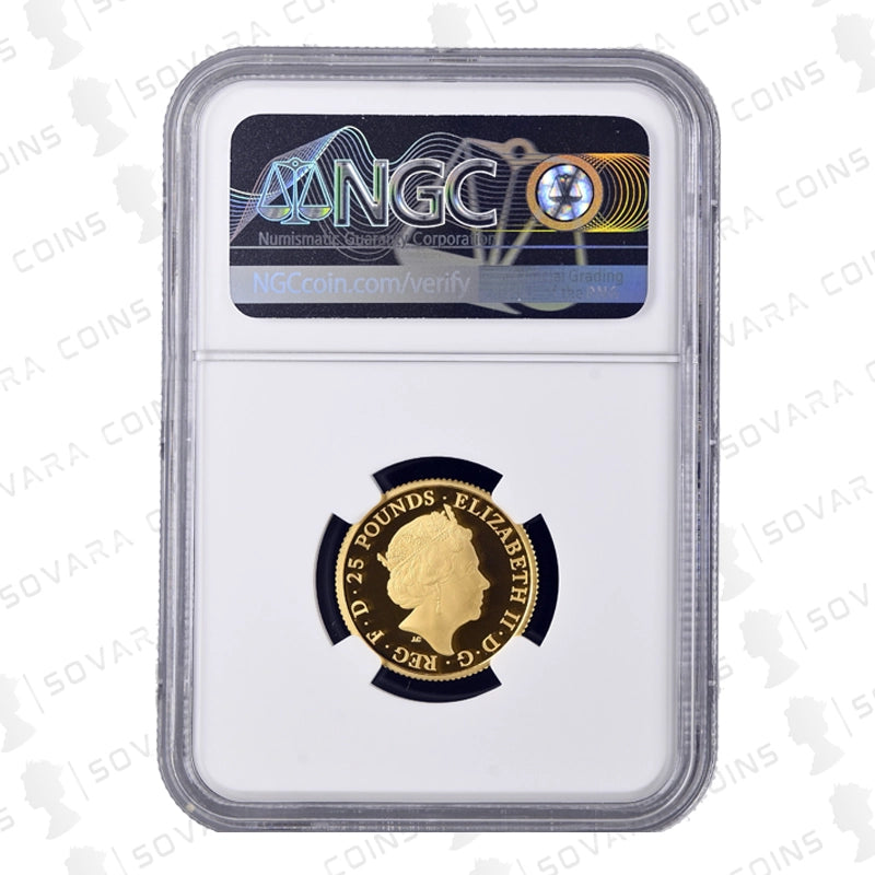 2021 The Gold Standard Quarter Ounce Gold Proof Coin obverse – Queen Elizabeth II portrait PF70 Ultra Cameo