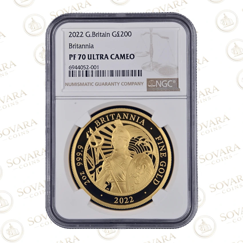 2022 2oz Gold Proof Britannia NGC PF70 Ultra Cameo graded slab