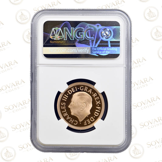 King Charles III First Portrait 2022 Gold Double Sovereign by Martin Jennings