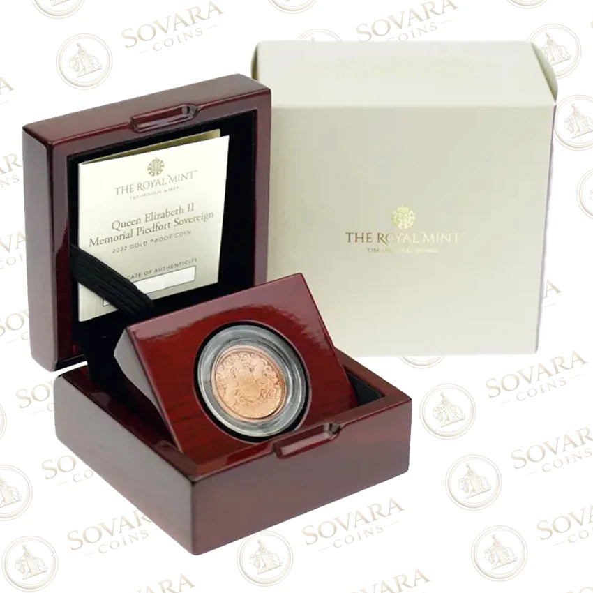 2022 Memorial Piedfort Sovereign Royal Mint presentation box and certificate