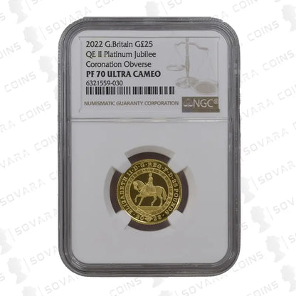 2022 The Platinum Jubilee of Her Majesty The Queen 1/4oz Gold Proof Coin NGC PF70 Ultra Cameo